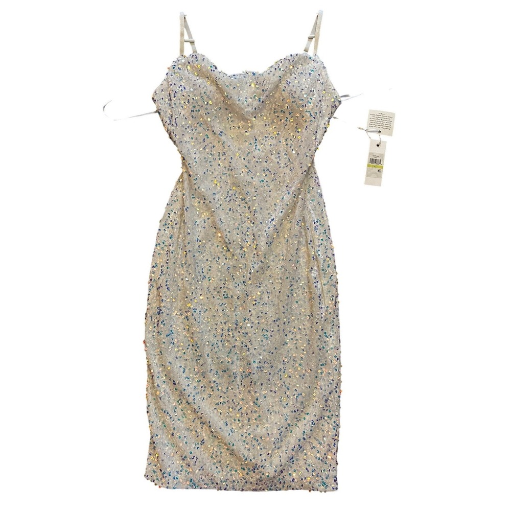 Siena Iridescent Sequin‎ Cowl Neck Midi Dress Size 4